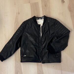 H&M Black Moto Jacket with Sherpa Lining